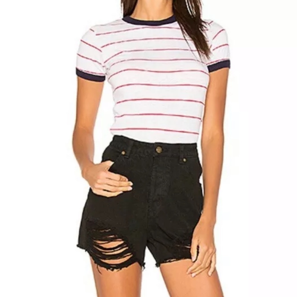Rolla’s high waisted distressed shorts black 26